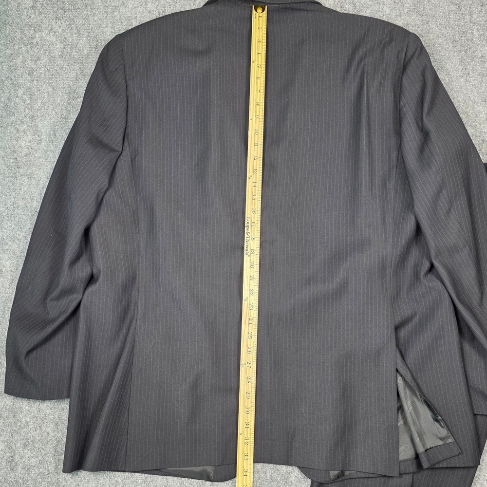 Carlo Lusso Suit Mens 52L Charcoal Grey Pinstripe 2-Piece Formal Set Big & Tall - Picture 8 of 16